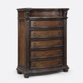 5 Drawer Tall Chest - Brown / Coffee