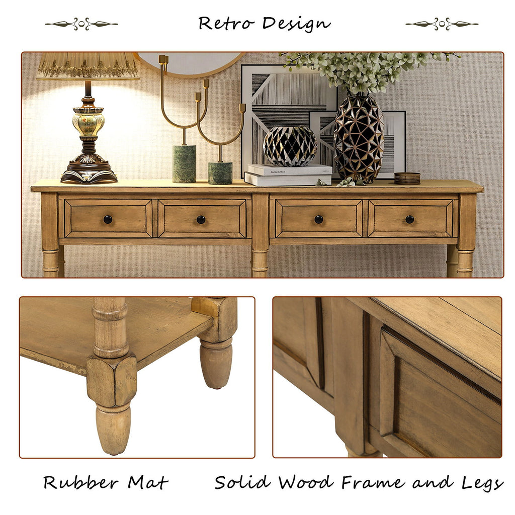 Hearth & Haven Daniel - Console Table With 2 Storage Drawers And Bottom Shelf