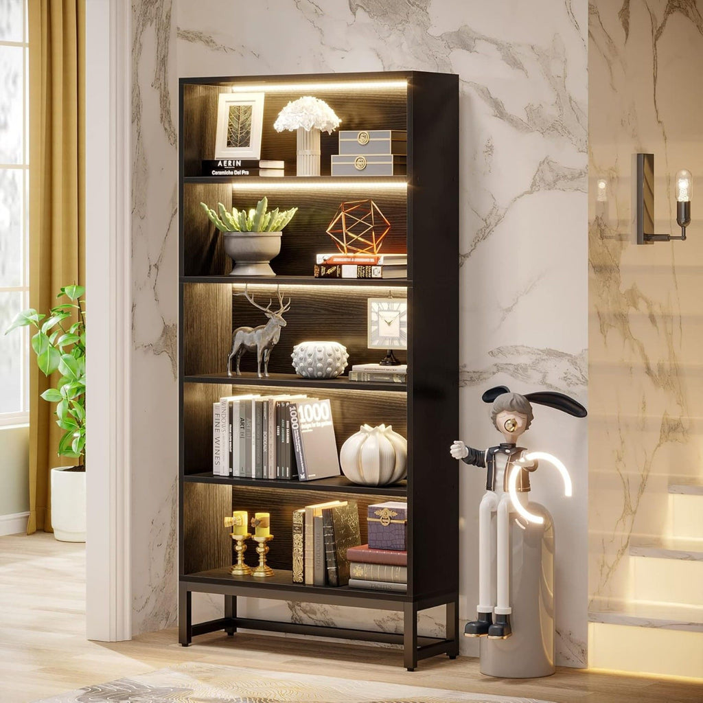 5 Tier Heavy Duty Bookshelf For Living Room