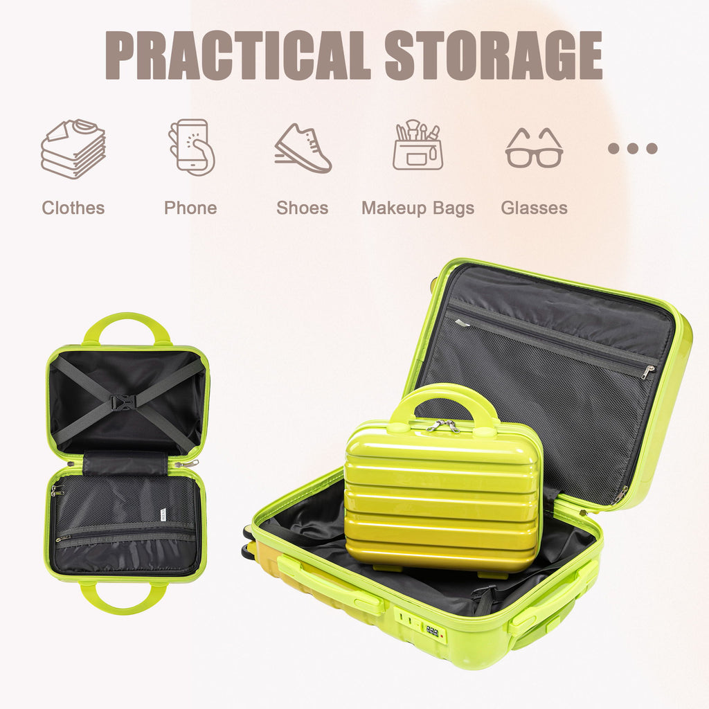 Luggage Set 14" / 20" With Combination Lock And Cosmetic Case