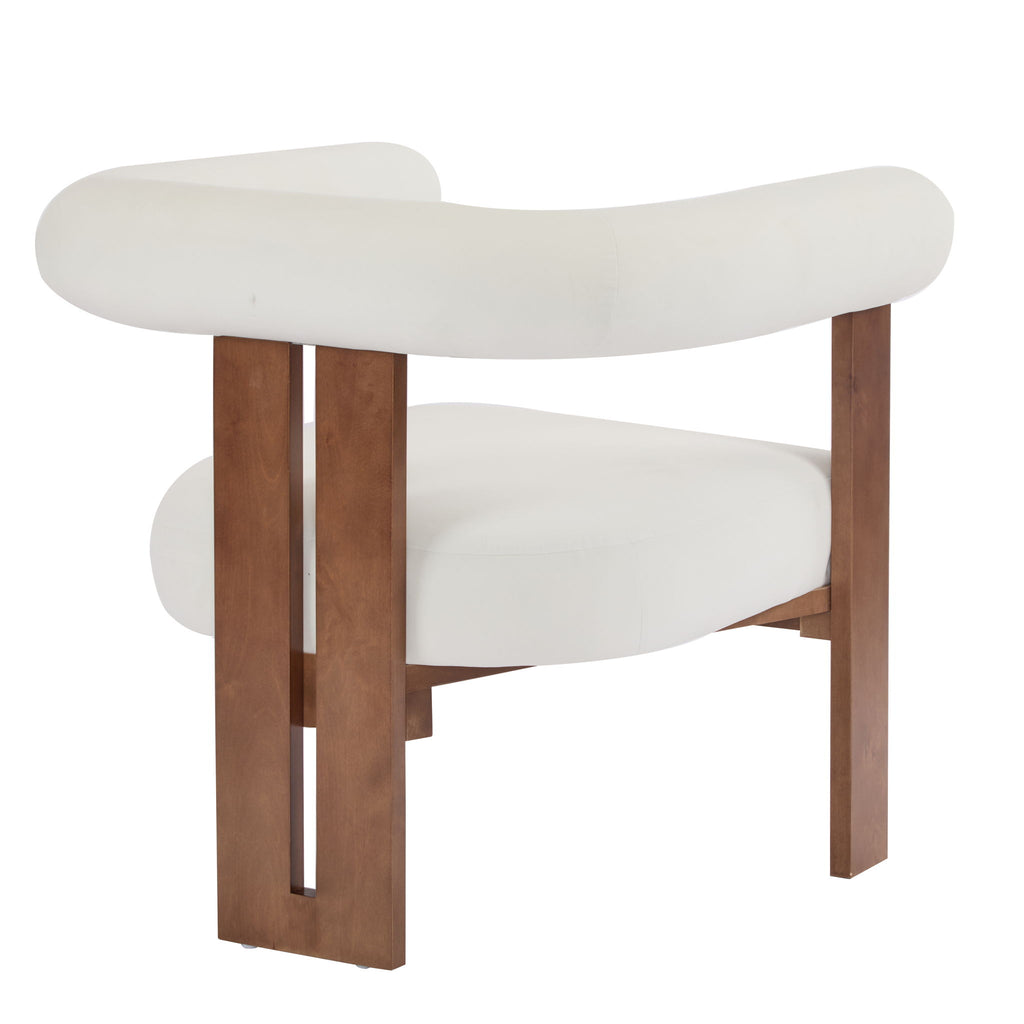 Modern Upholstered Round Arm Accent Chair With Upholstery
