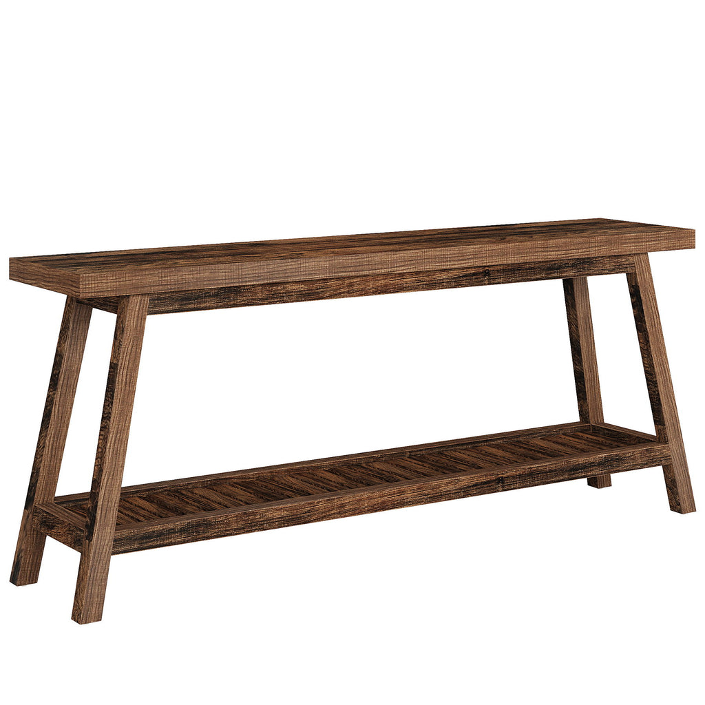 Extra Long Console Table With 2 Tier Open Storage