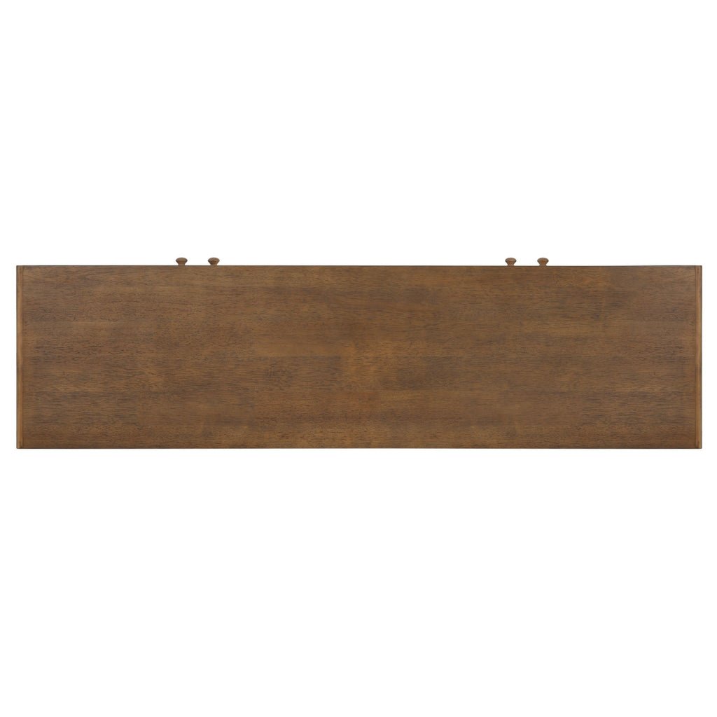 Modern Scandinavian 4 Door Sideboard, Storage Cabinet With Adjustable Shelves - Gold / Walnut