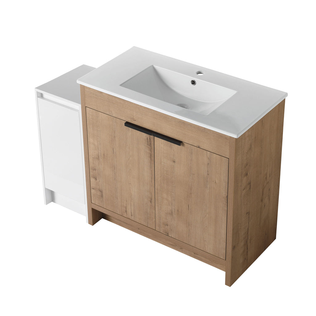 Freestanding Bathroom Vanity With Sink And Storage Cabinets, Soft Closing Doors
