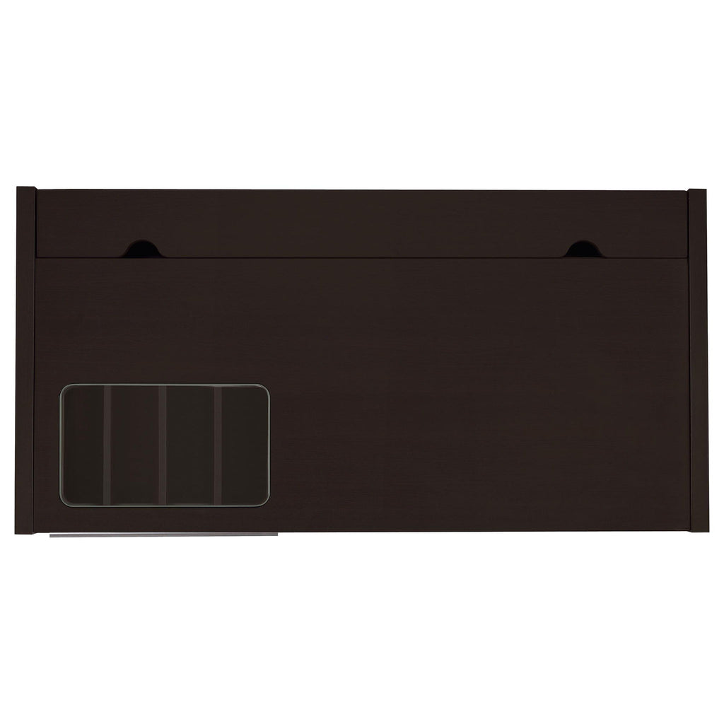 Maxim - 2 Drawer Computer Desk With Lift Top Storage And Power Outlet - Cappuccino