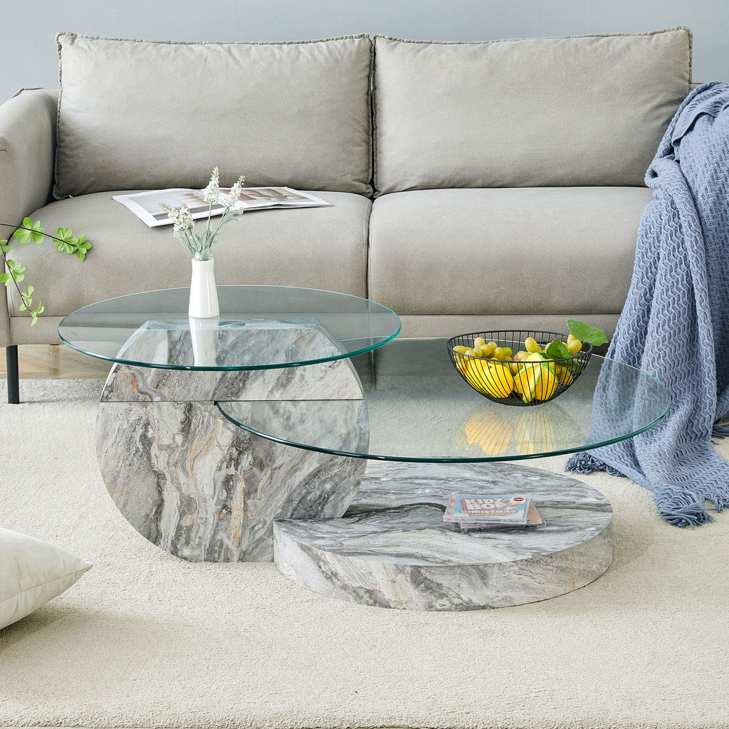 Contemporary Artistic Double Layer Coffee Table