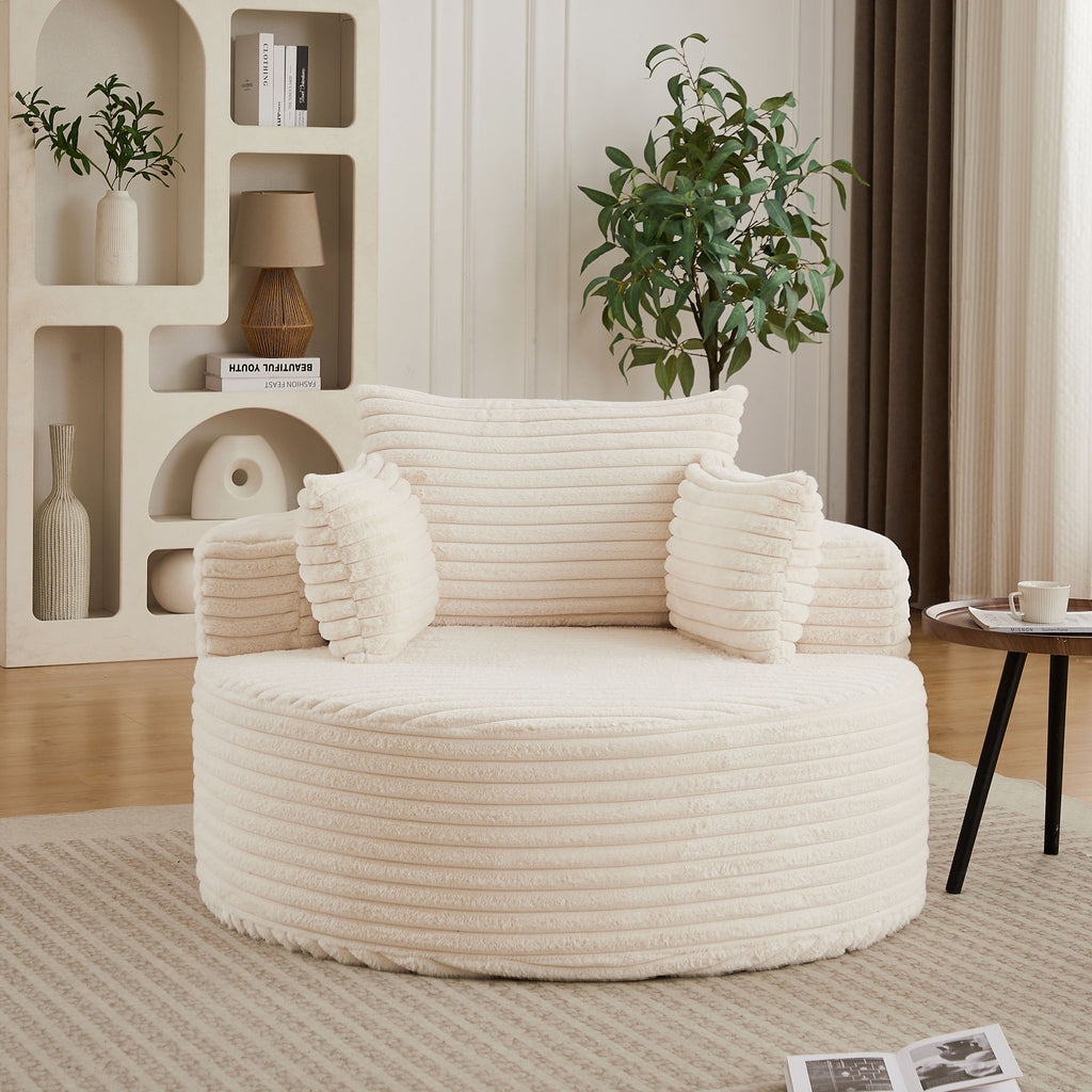 Modern Single Sofa With Backrest Pillow For Living Room