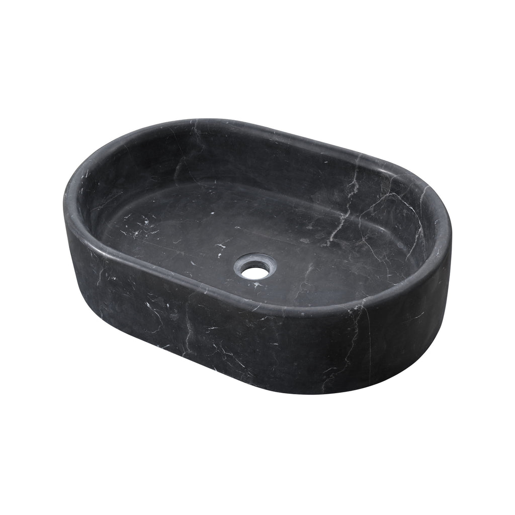 Vessel Sink, Oval Basin, Solid Above-Counter Vanity, Bowl For Master Bathroom - Dark Gray