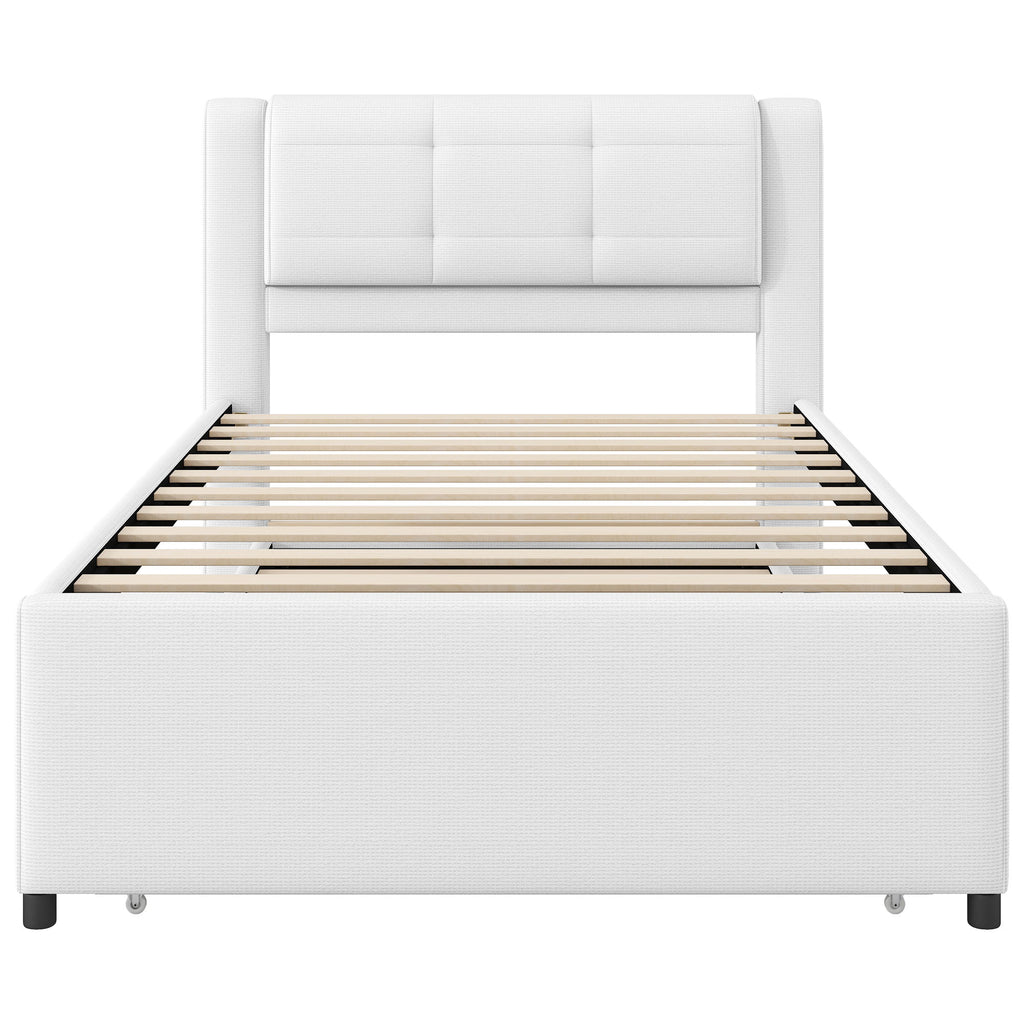 Upholstered Platform Bed With Multifunctional Trundle