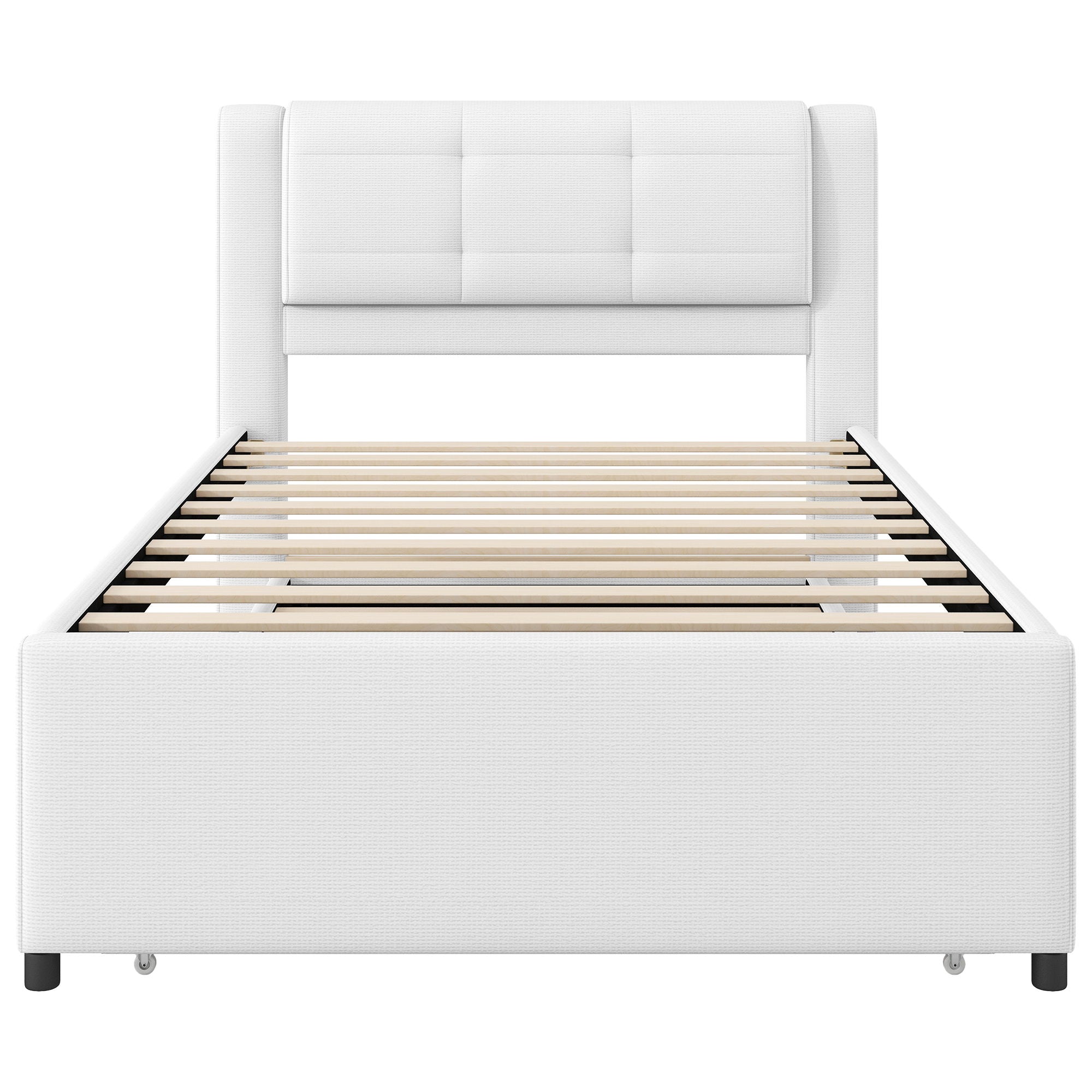 Upholstered Platform Bed With Multifunctional Trundle