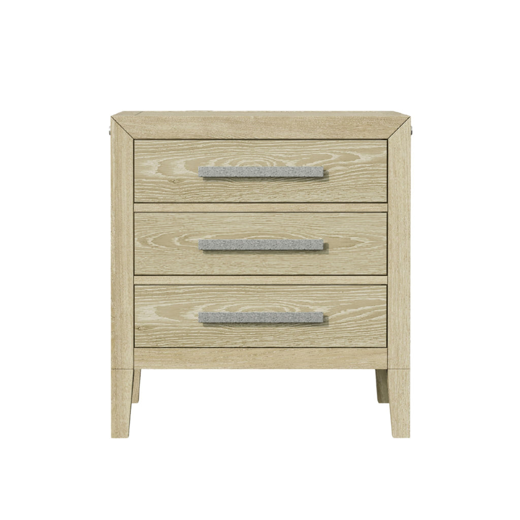 Adeline - 3 Drawers Nightstand With USB & LED Light - Natural Wood Wash
