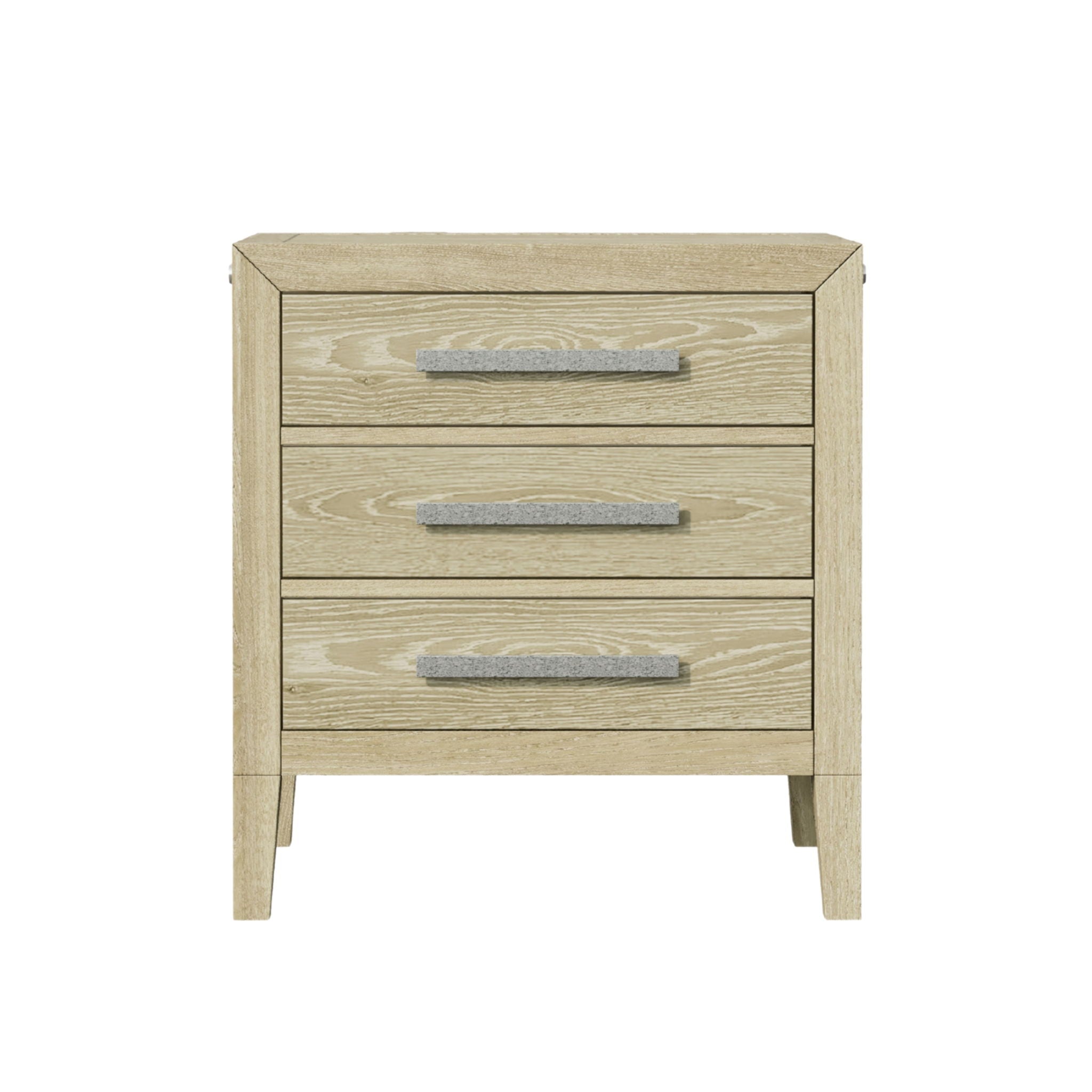 Adeline - 3 Drawers Nightstand With USB & LED Light - Natural Wood Wash