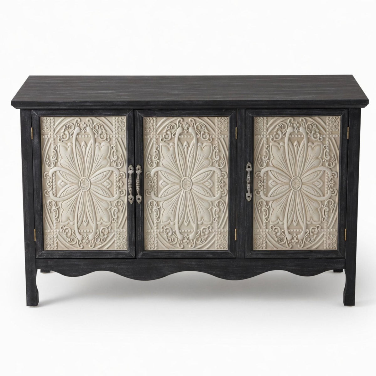 3 Door Sideboard Buffet Cabinet With Storage - Black