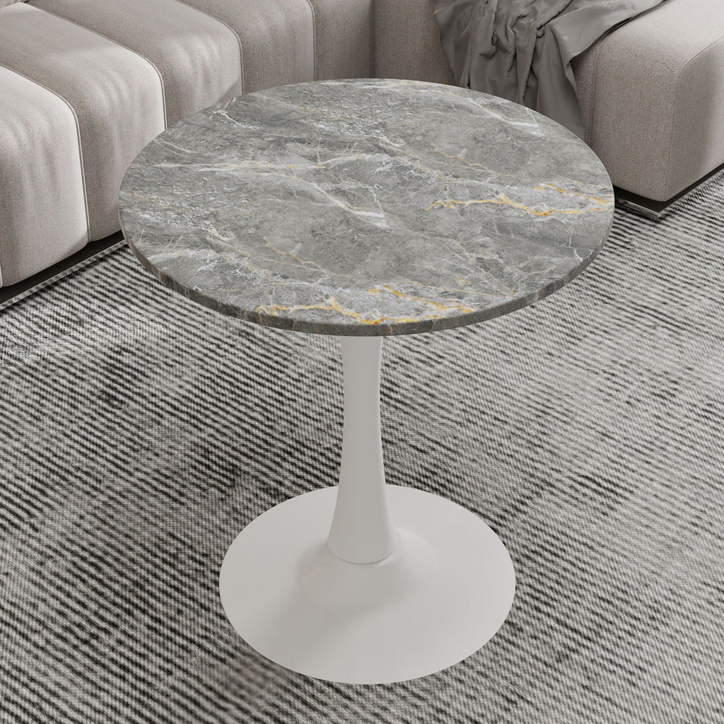 Coffee Table With Round Top For Living Rooms - Gray / White