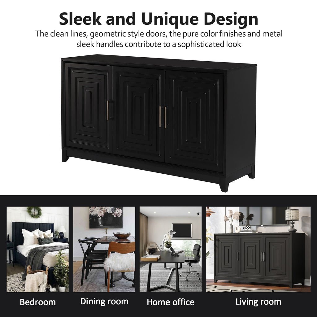 TV Stand, Media Console Cabinet With 2 Spacious Storage Space