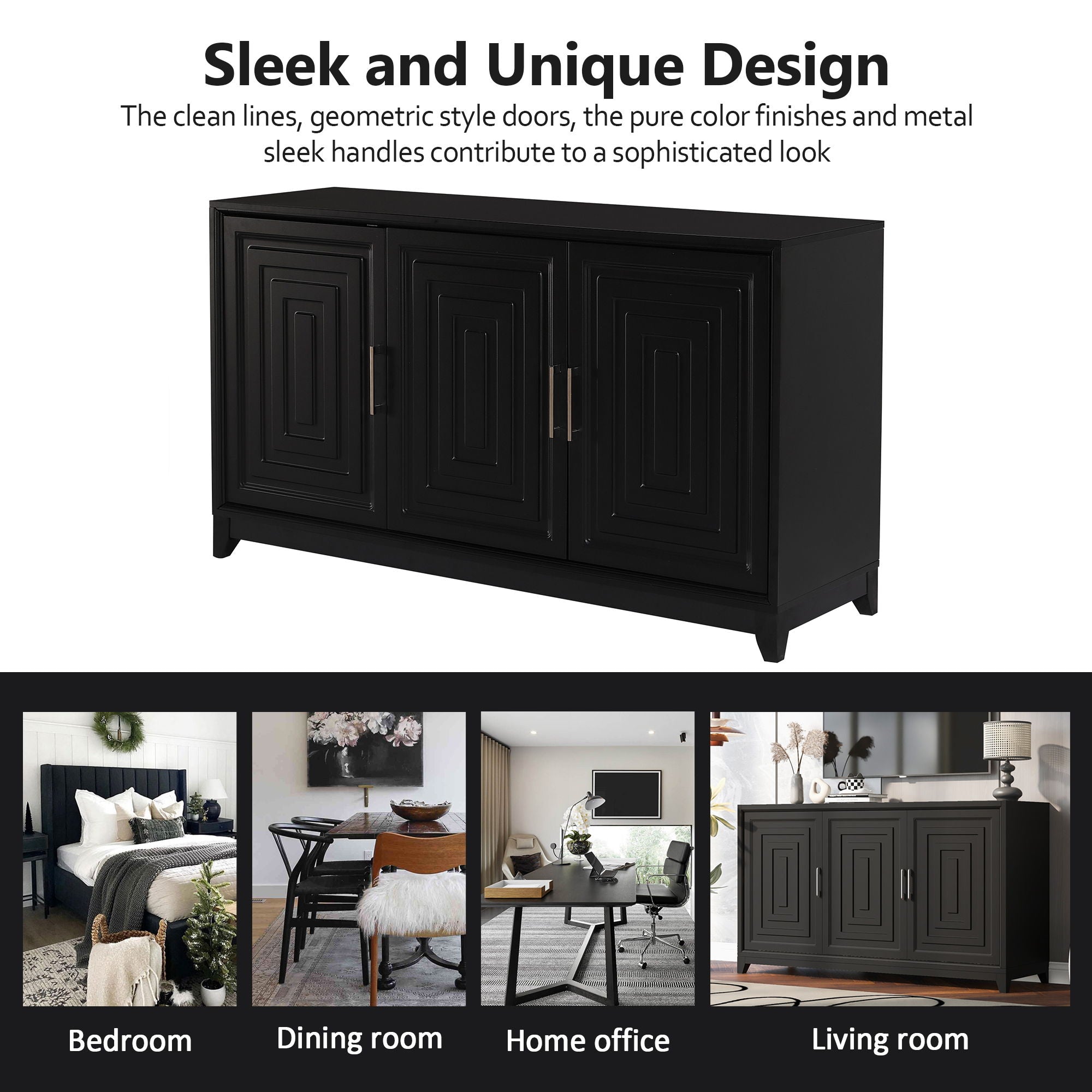 TV Stand, Media Console Cabinet With 2 Spacious Storage Space