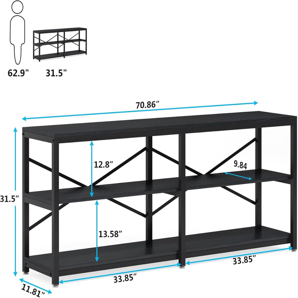 Console Table With X Back Design, Extra Long Storage