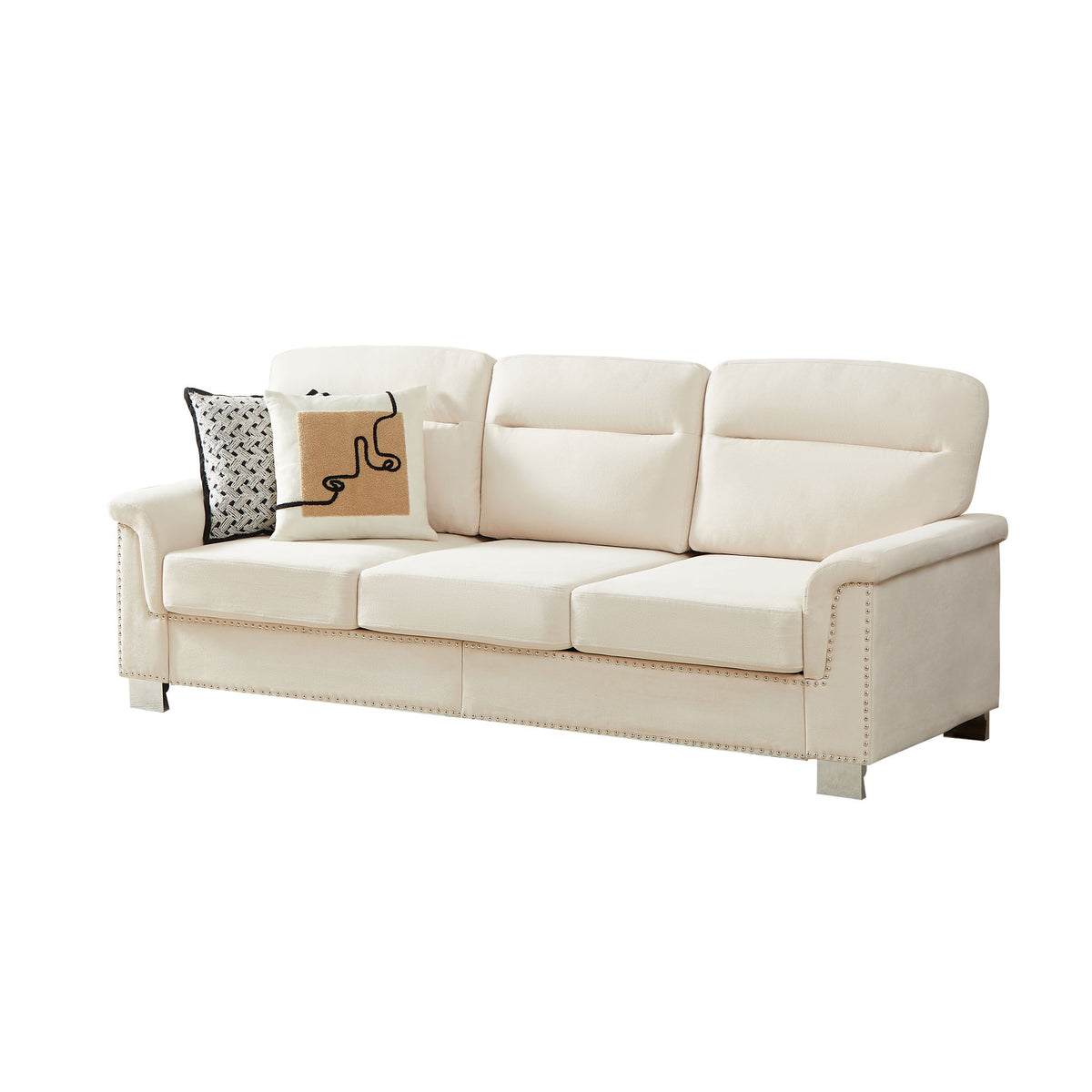 3 Seater Elegant Stationary Sofa