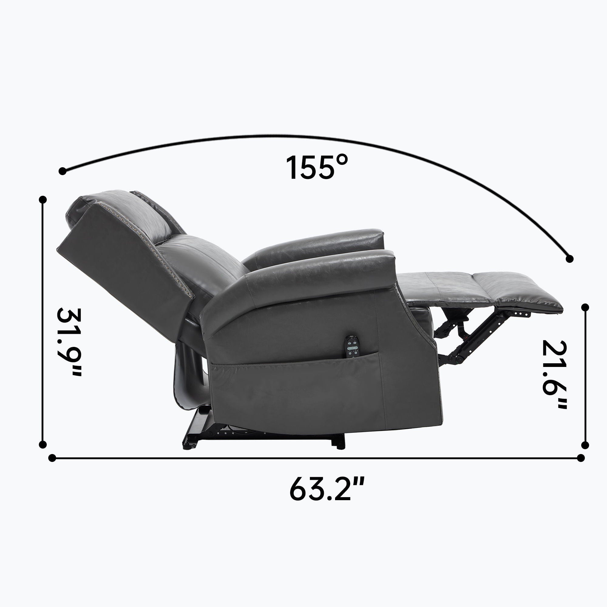 Manual Recliner Chair With Heavy Duty Motion Mechanism, 8 Vibrating Nodes And 3 Massage Modes For Living Room