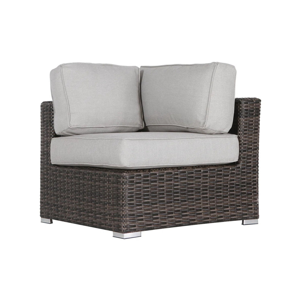 6 Person Seating Set With Cushions - Brown / Gray