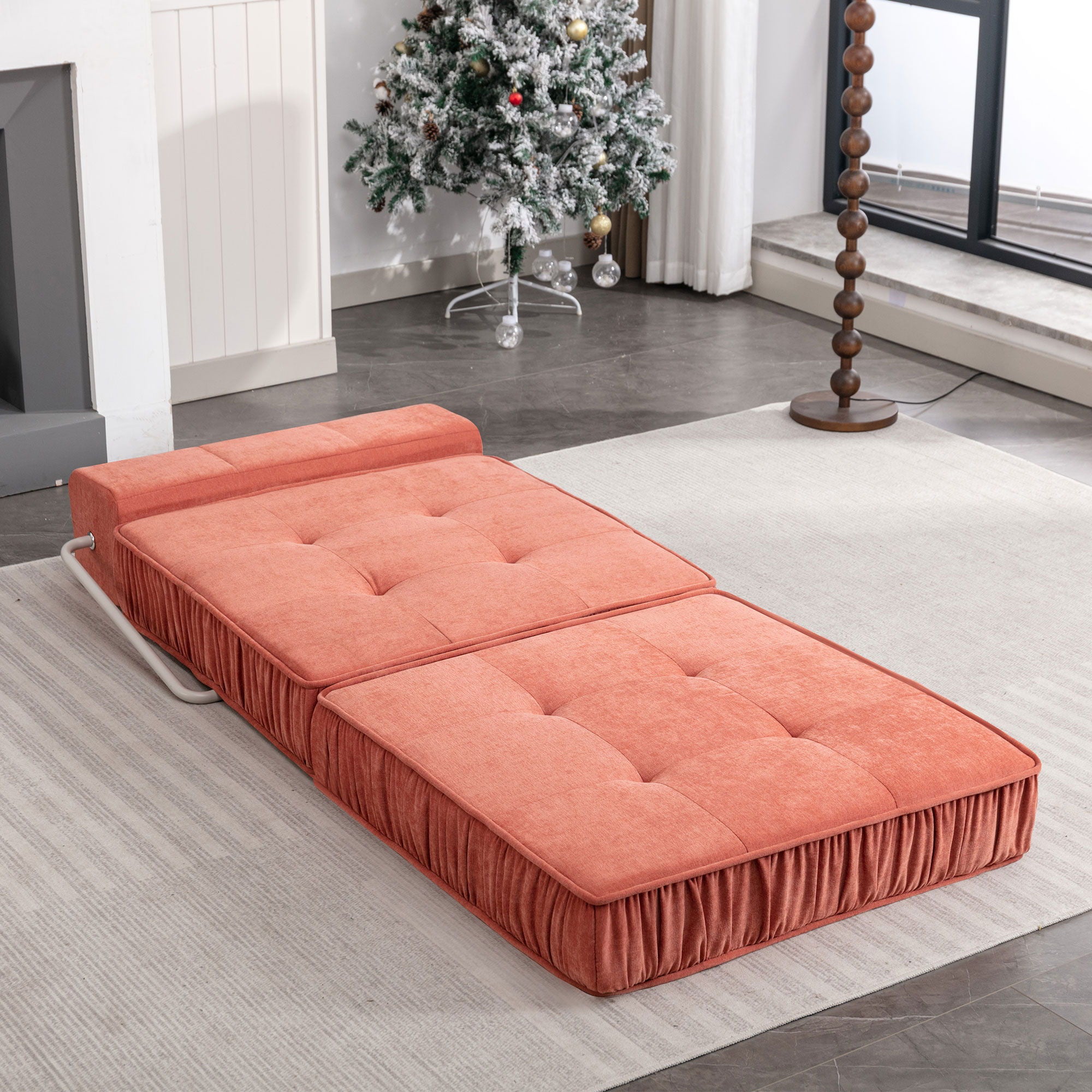 Folding Sofa With Removable Back Cushion, Convertible Futon Sleeper Chair