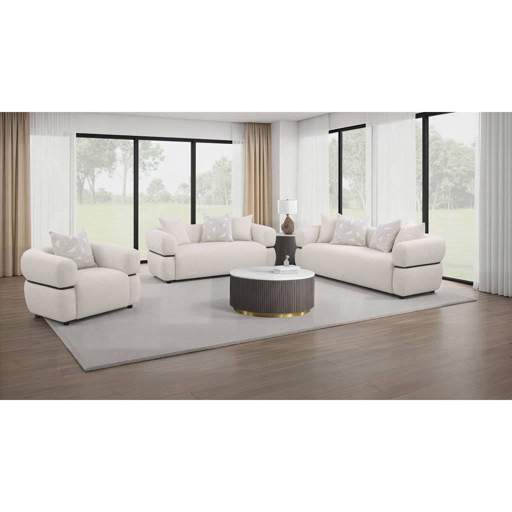 Ramsay - Round Arm Accent Chair - Beige