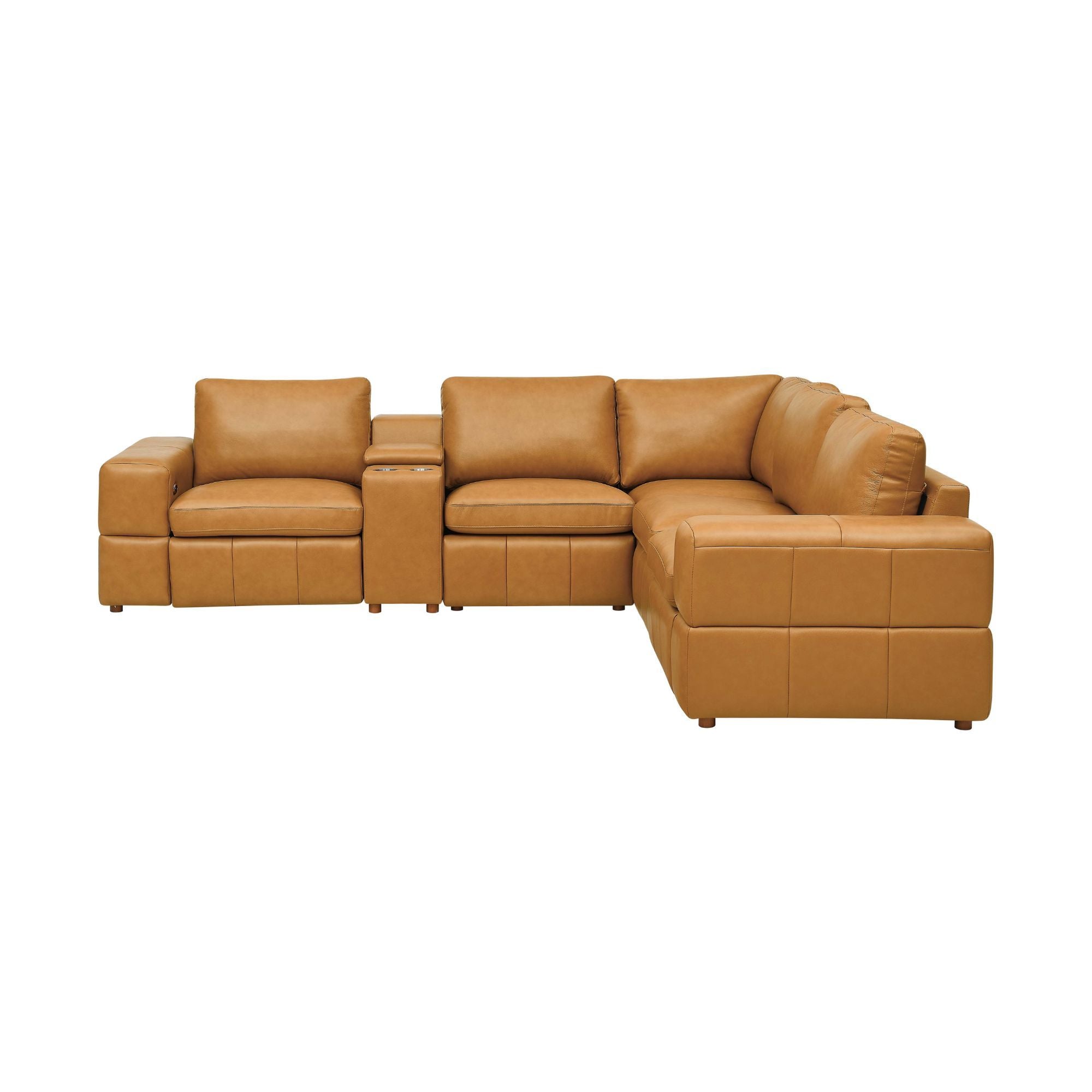 Upholstered Large Arms Sectional With Recliner Seats