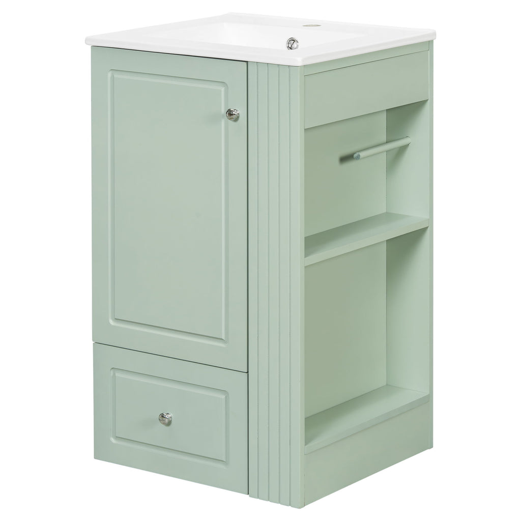 Modern Freestanding Bathroom Vanity With Sink, Soft-Close Drawer, Towel Bar