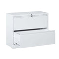 Lateral File Cabinet 2 Drawer, Locking File Cabinet With Anti Tip Interlock, Heavy Duty Storage For Letter / Legal / A4 Files - White