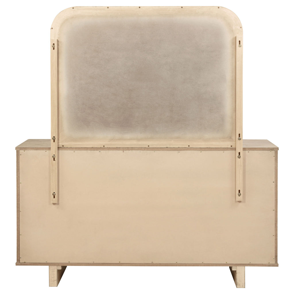 Kimpton - 9 Drawer Dresser With Mirror - Beige
