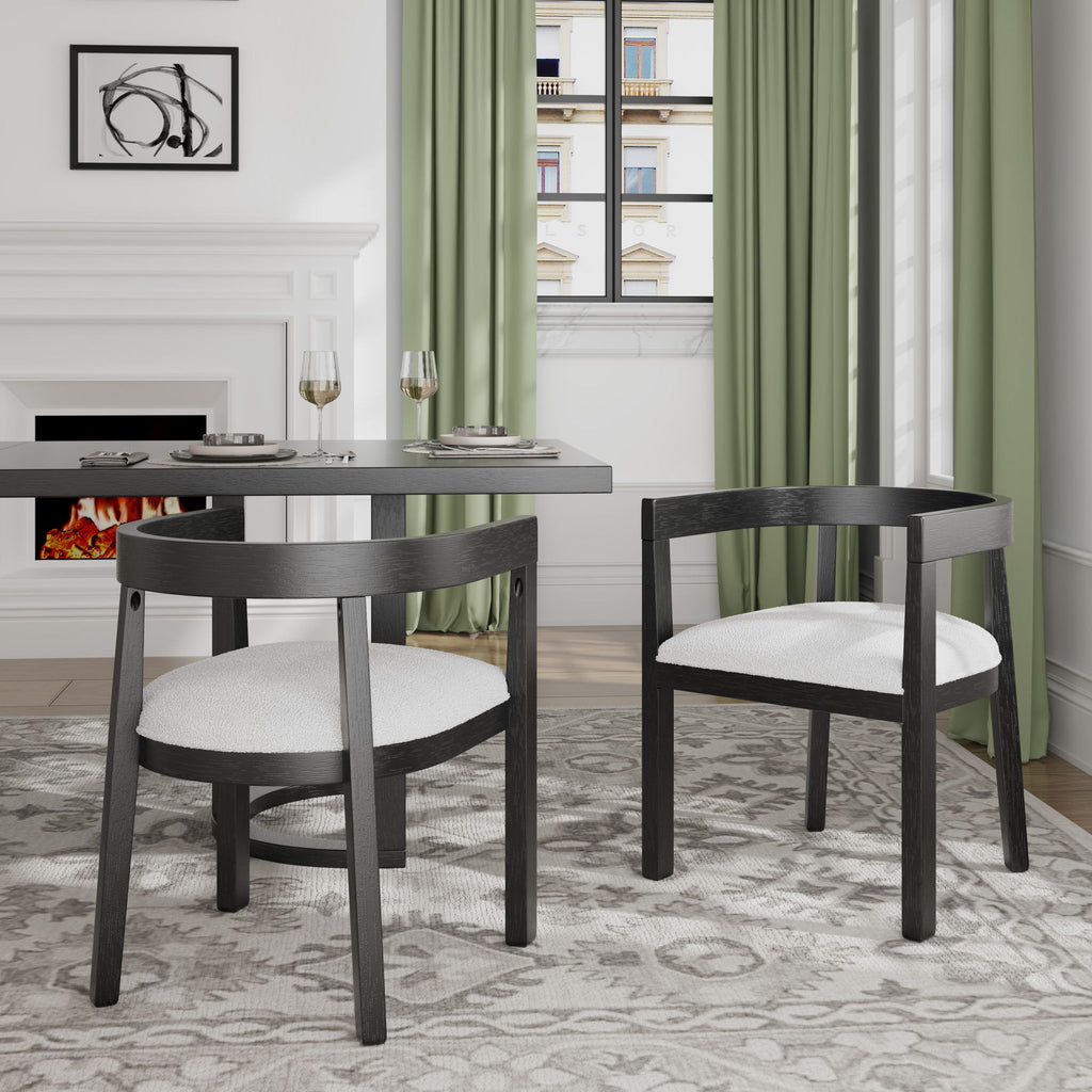 Contemporary Dining Chair Set With Armrests
