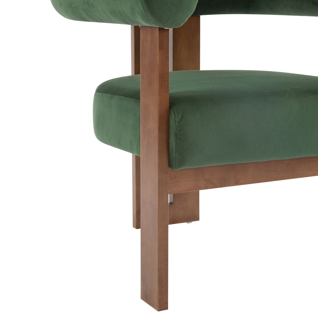 Modern Upholstered Round Arm Accent Chair With Upholstery