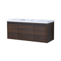 Floating 48" Bathroom Vanity With Resin Sink And Soft Close Doors California Plywood - California Walnut