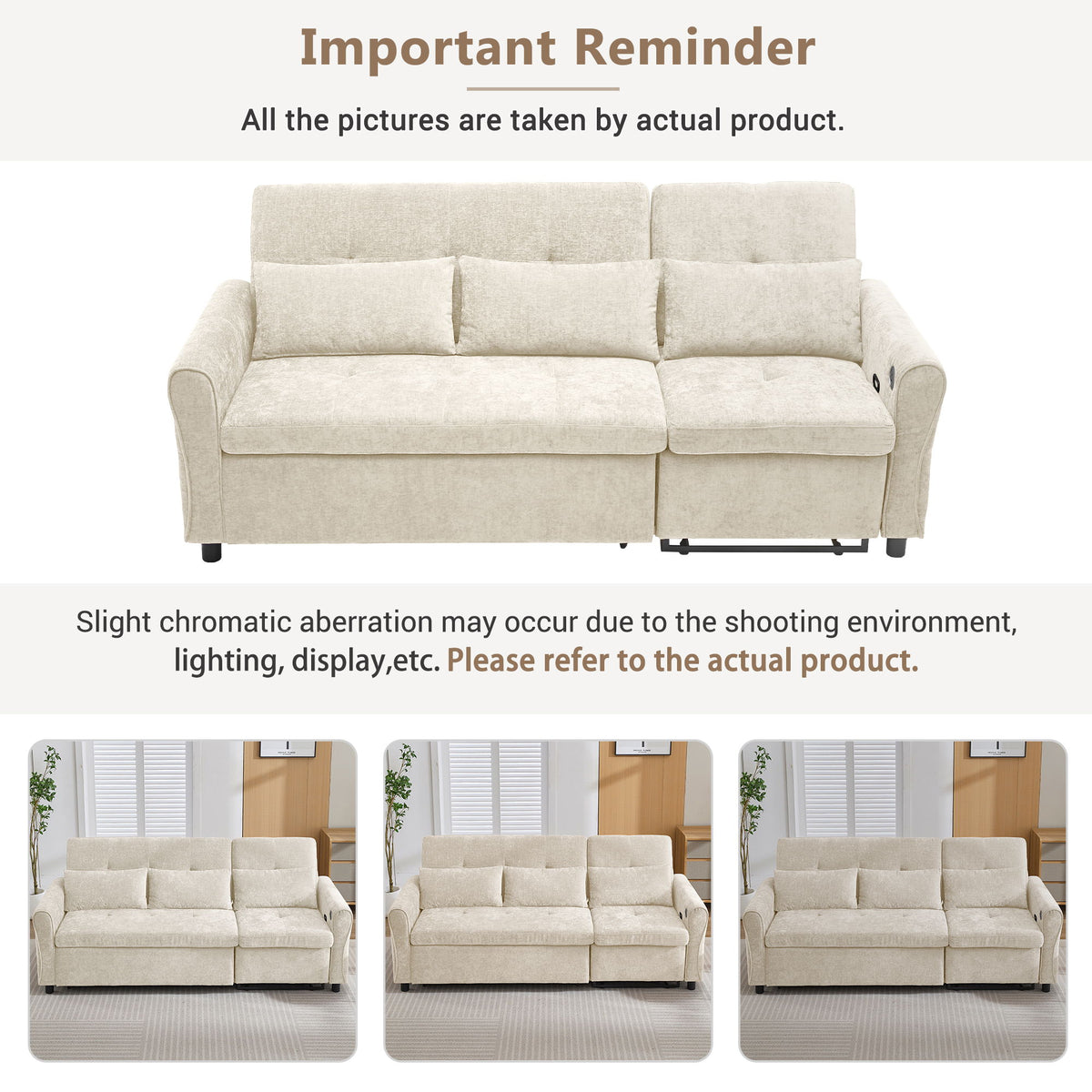 3 Seater Sofa Bed And Reversible Recliner