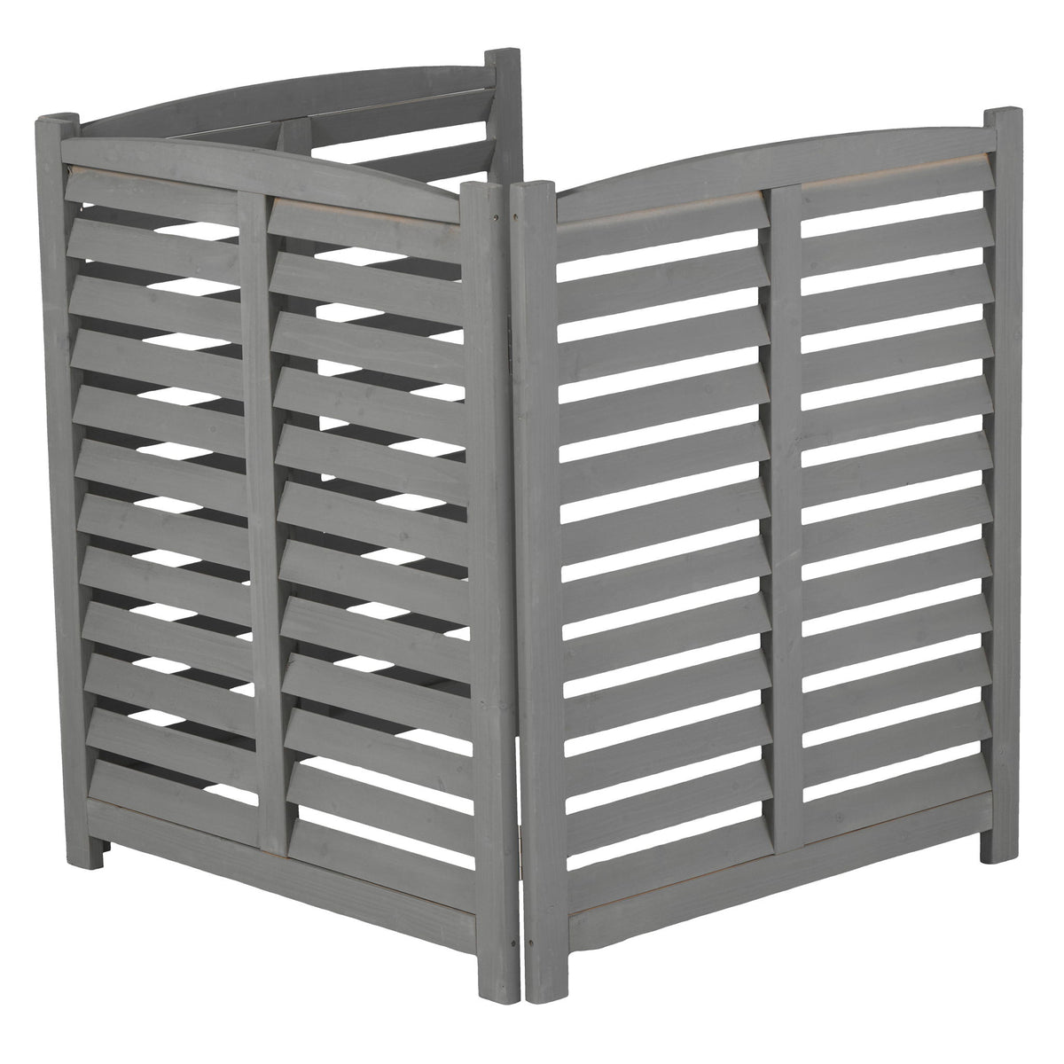 3 Panel Outdoor Wooden Air Conditioner Fence