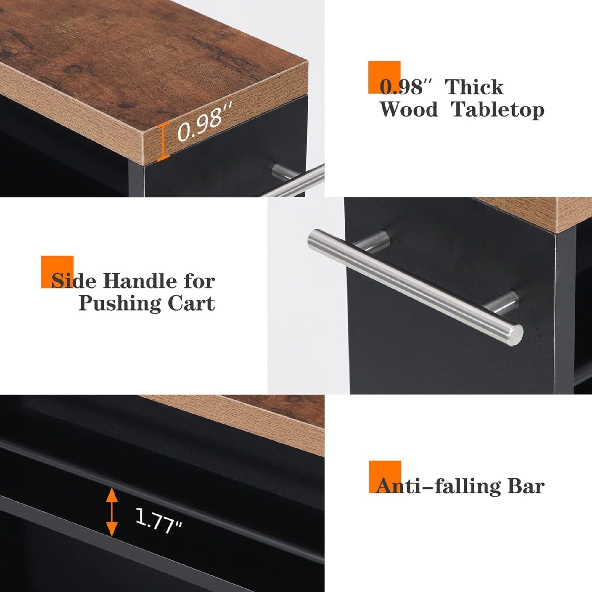 4 Tier Narrow Rolling Kitchen Slim Storage Cart