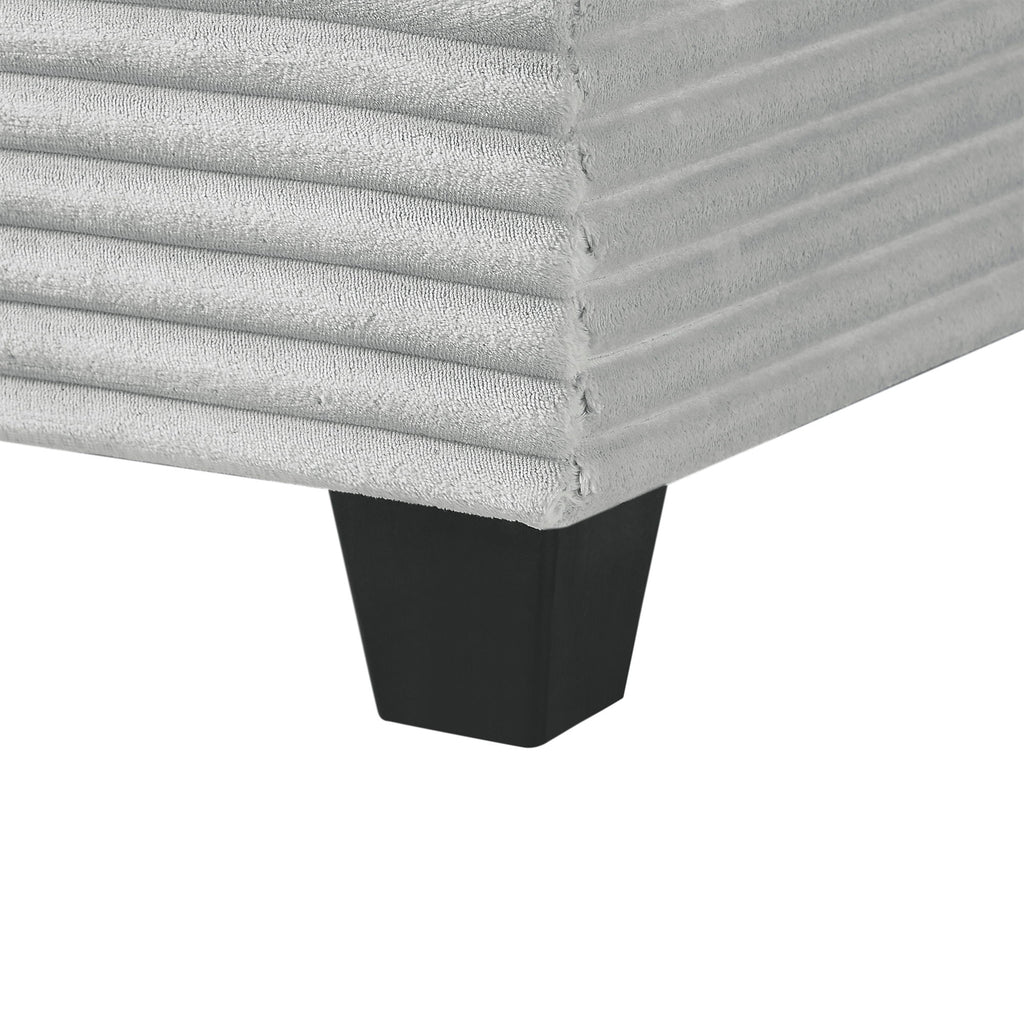 Upholstered U-Shaped Sectional Sofa With Movable Ottoman And Side Storage Pockets