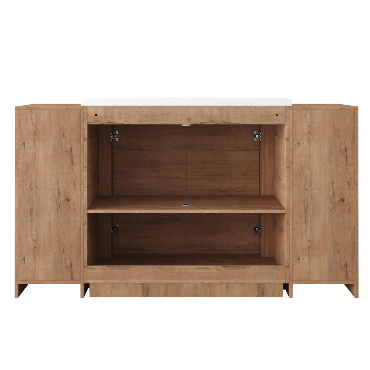 Freestanding Bathroom Vanity With Sink, 2 Small Storage Cabinets, Soft Close Doors