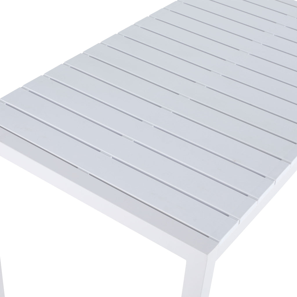 Modern Long Table, UV Resistant And Rust Proof - Snow White