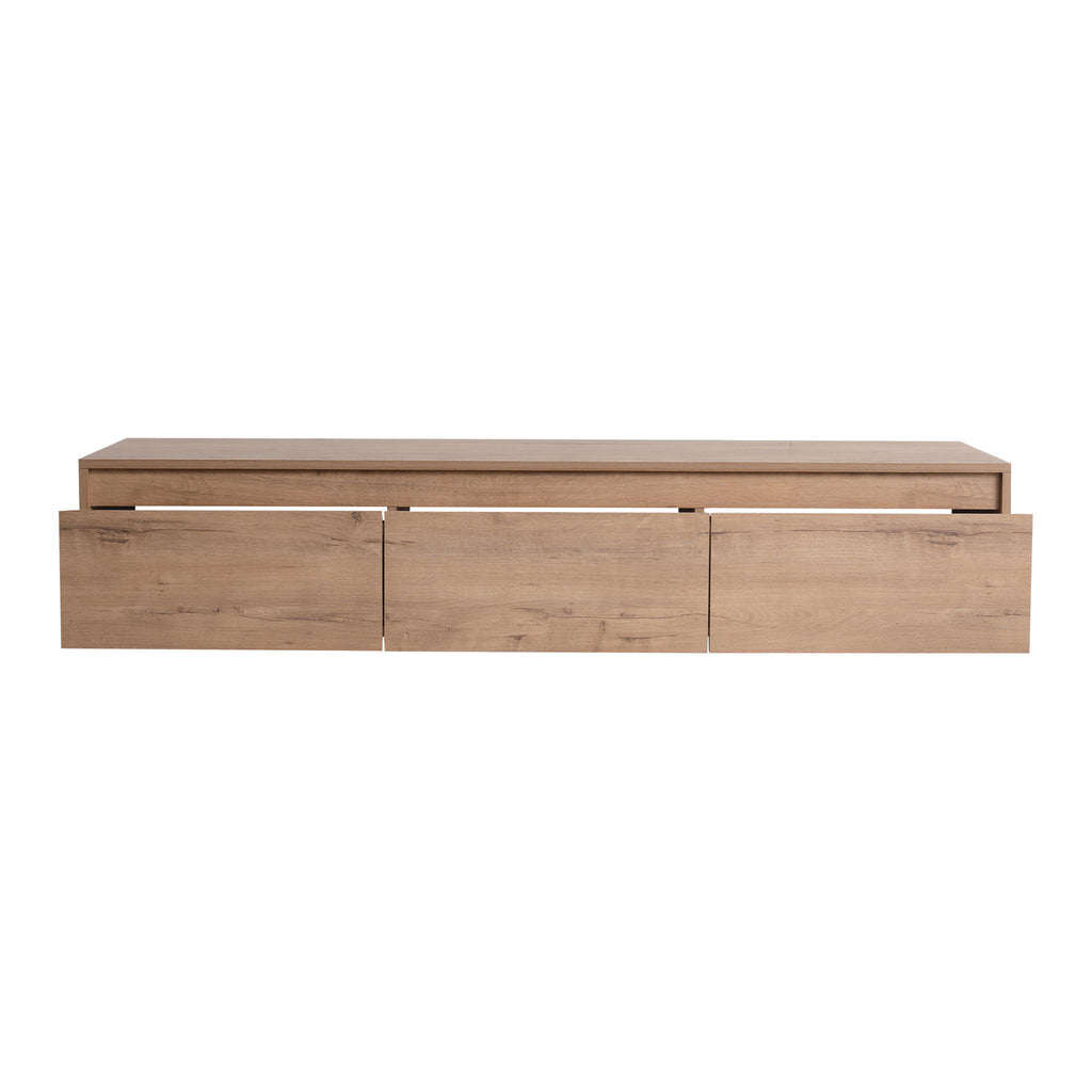 Modern Minimalist 60" Bathroom Cabinet With Soft Close Drawers And Floating Mounting Design - Imitative Oak