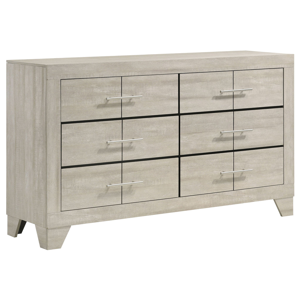 Strout - 4 Piece Queen Bedroom Set With Upholstered Headboard - Rustic