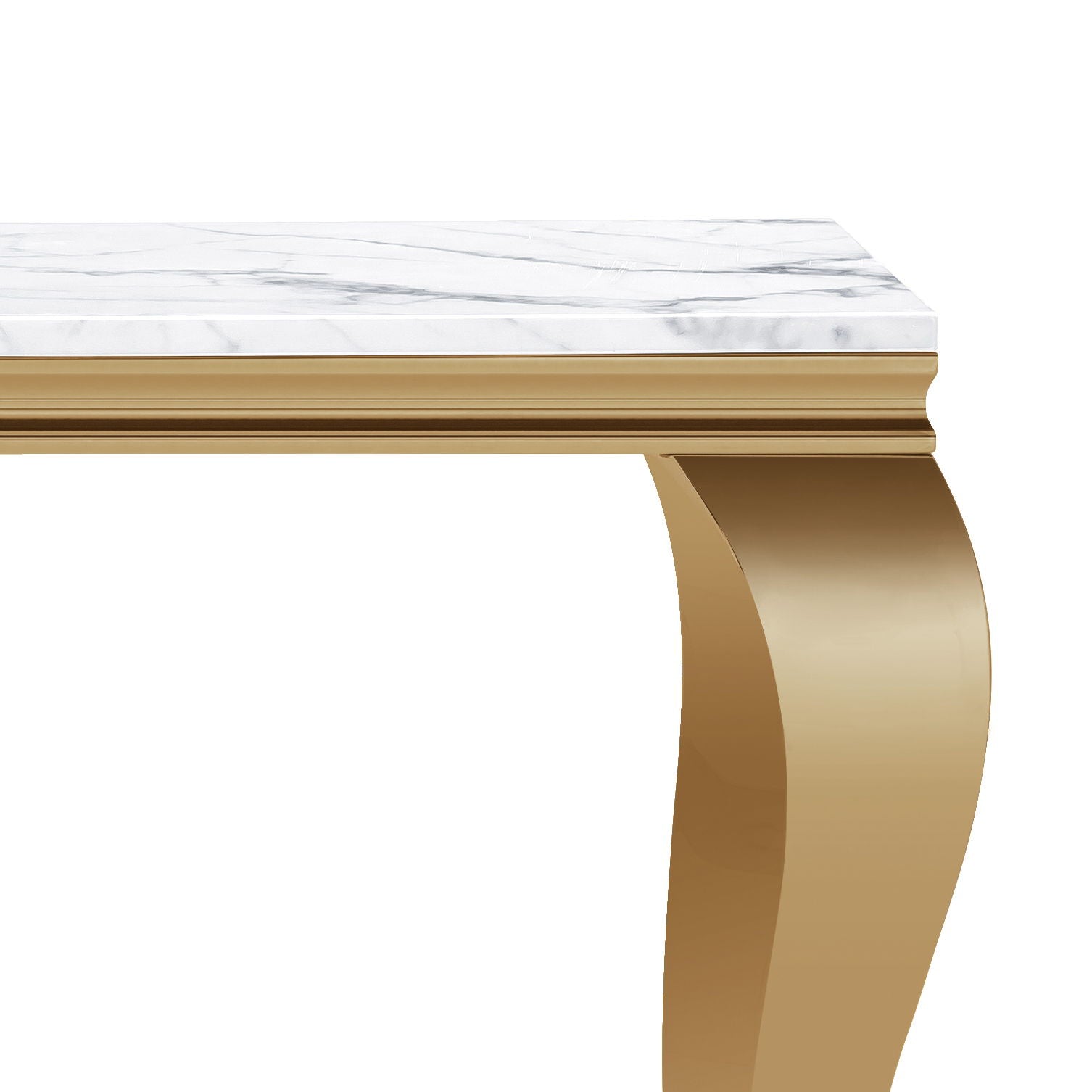 Marble Printed Rectangular Table, Stainless Steel Legs