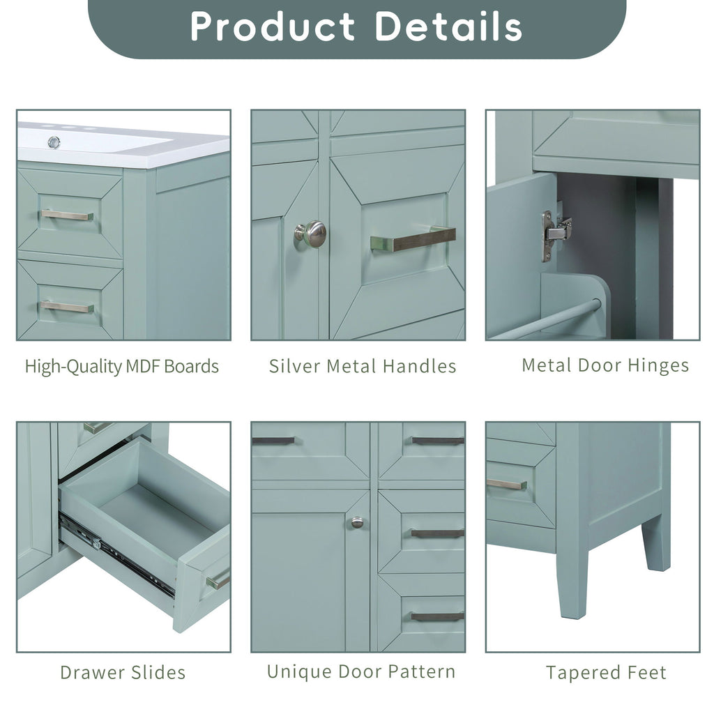 Modern Bathroom Vanity Base Only With Drawers, Freestanding Design