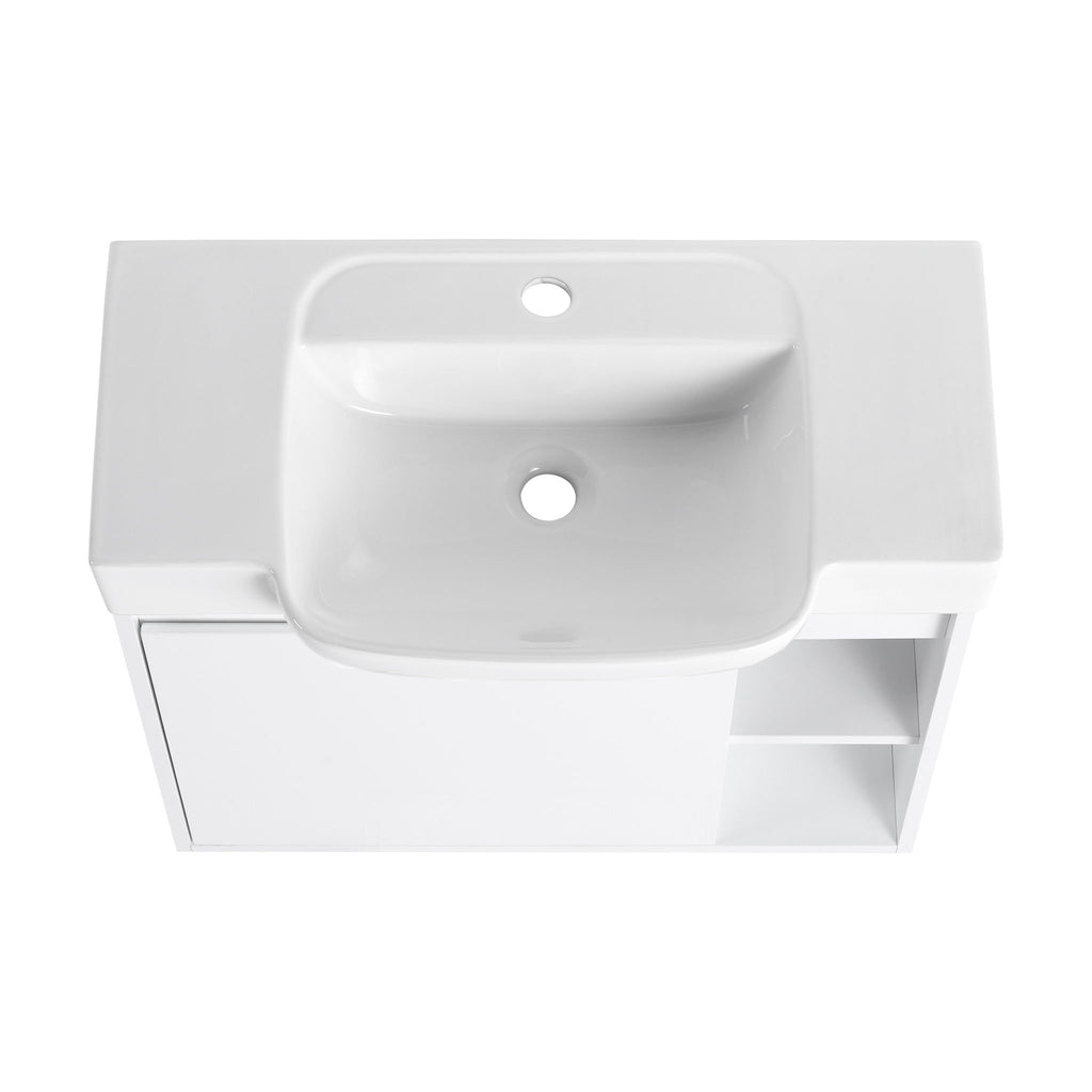 Wall Mounted Bathroom Vanity With Sink & Soft Close Door
