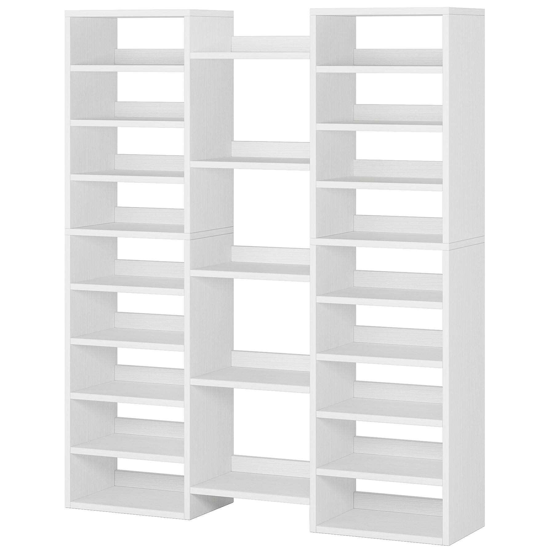 14 Tier Shoe Storage Cabinet With 23 Open Cubbies, 46 Pairs Capacity Entryway Organizer - White