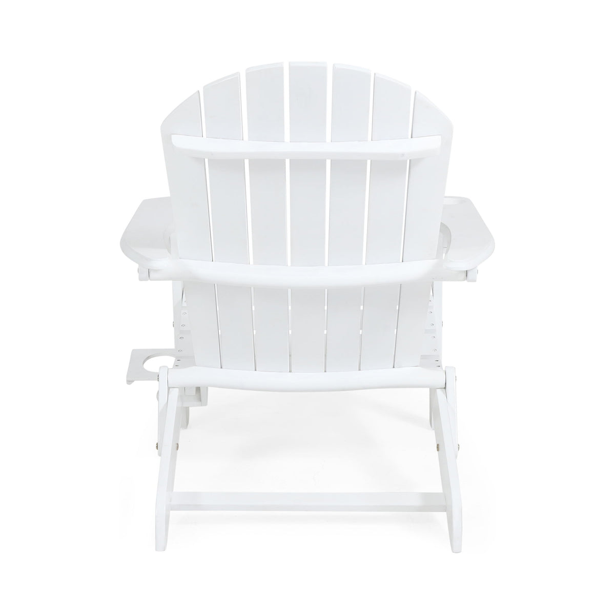 Zenithia - Outdoor Foldable Adirondack Chair With 2 Cup Holders - White