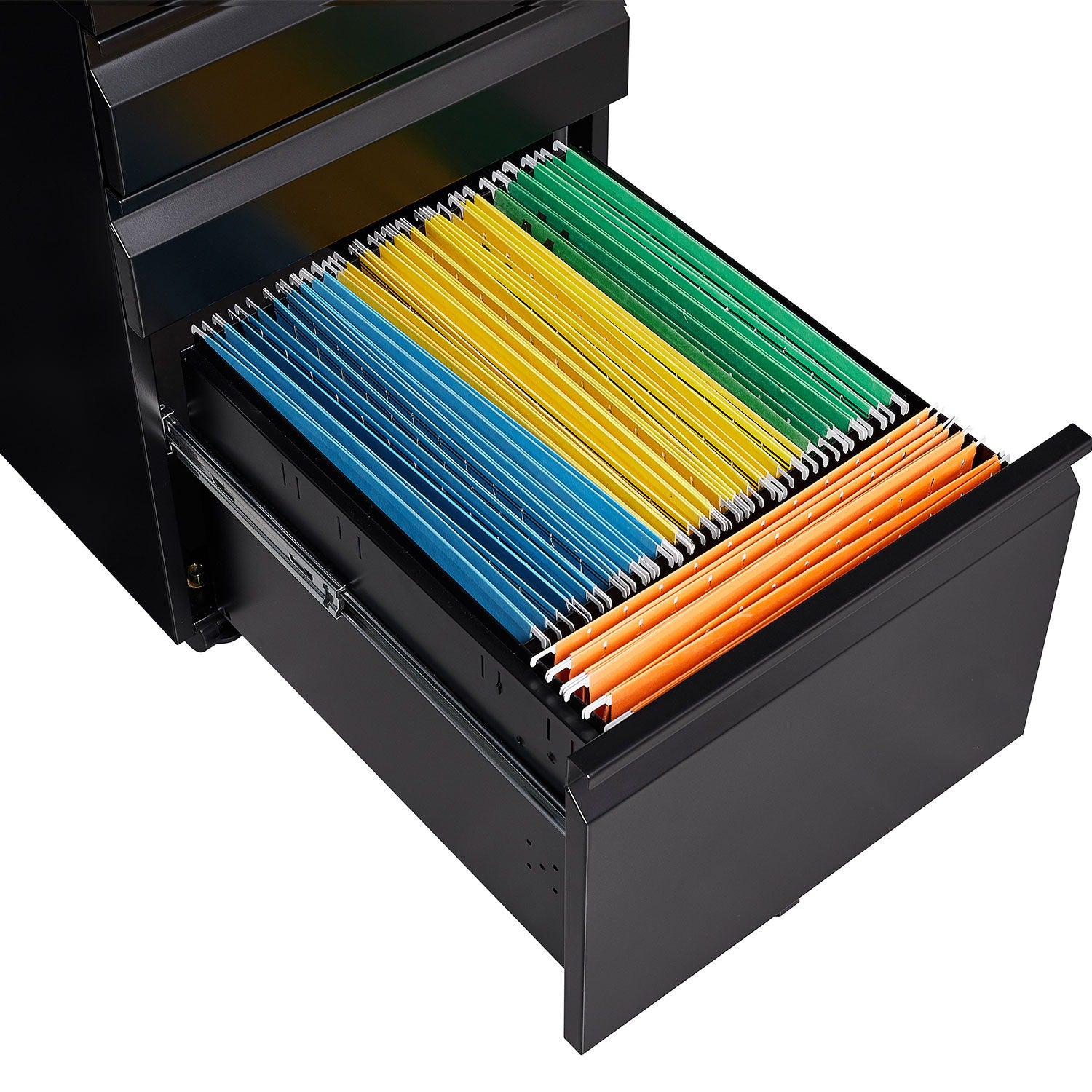 Contemporary 3 Drawer Mobile Filing Cabinet With Lock, Metal Office Storage For Legal / Letter Size