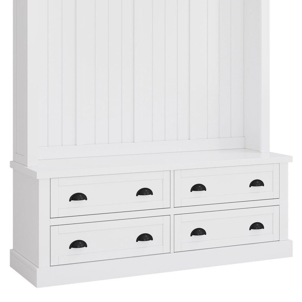Hall Tree With 4 Drawers, Coat Rack With 6 Hooks