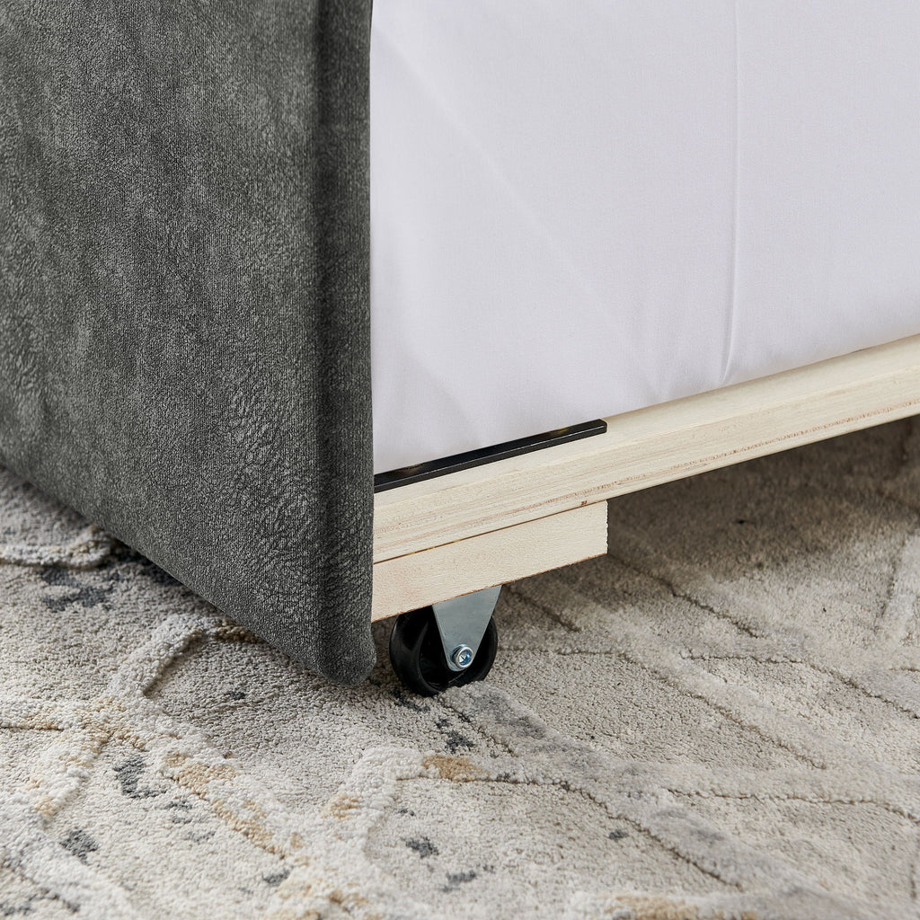 Upholstered Daybed With USB Charging & Pull Out Bed