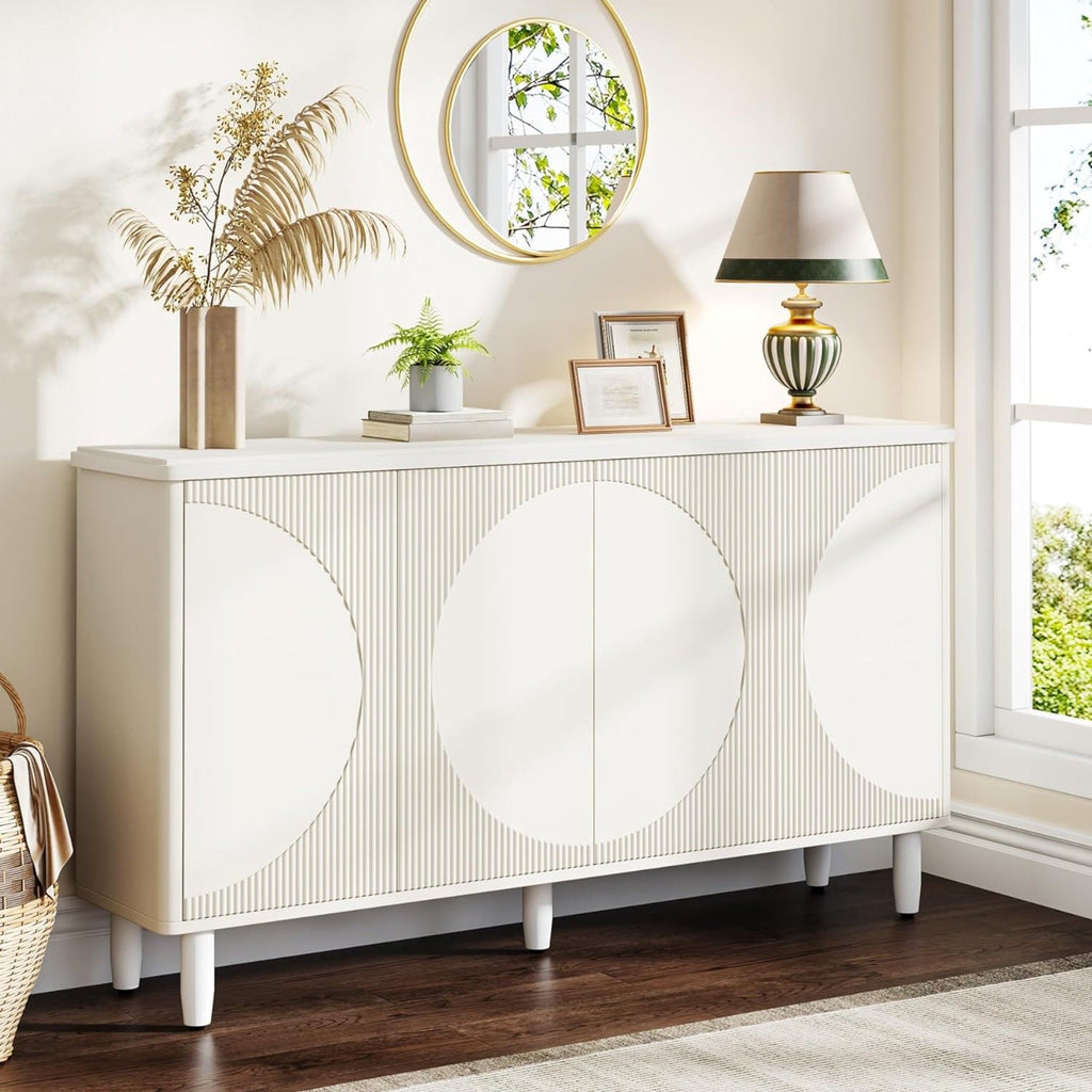 Buffet Sideboard Cabinet With Storage For Dining Room - White